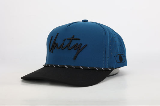 Blue & Black Cursive Hat